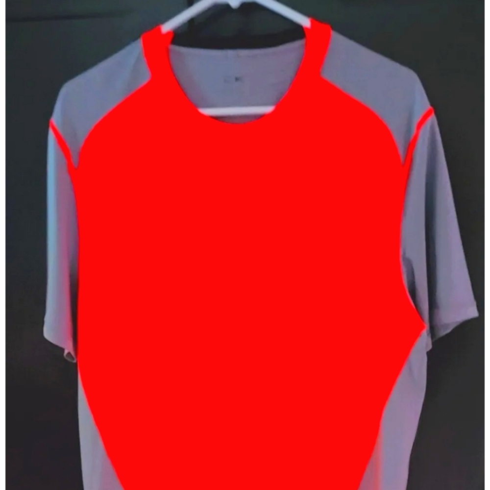 Men's CK Performance Shirt Size Large Orange-Red & Grey Short Sleeves